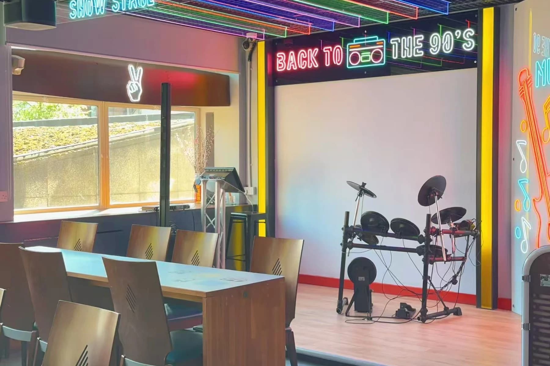 Music stage at a community partner venue